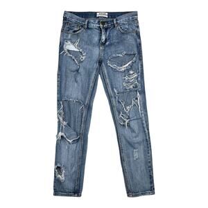 One by One teaspoon Distressed Awsome Baggies Low Waist Mid Rise Relaxed Leg 25